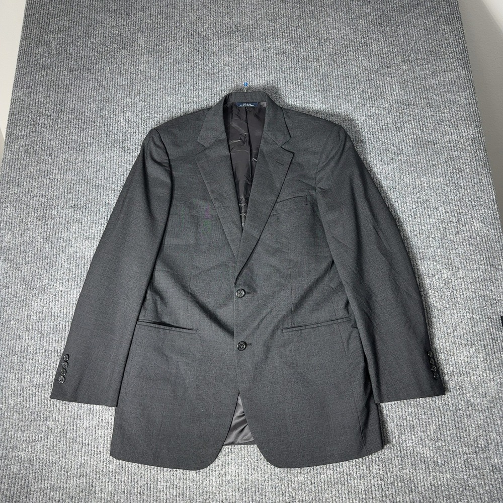Brooks Brothers Brooksease Blazer Mens 39R Charcoal Gray Wool Jacket Two Button